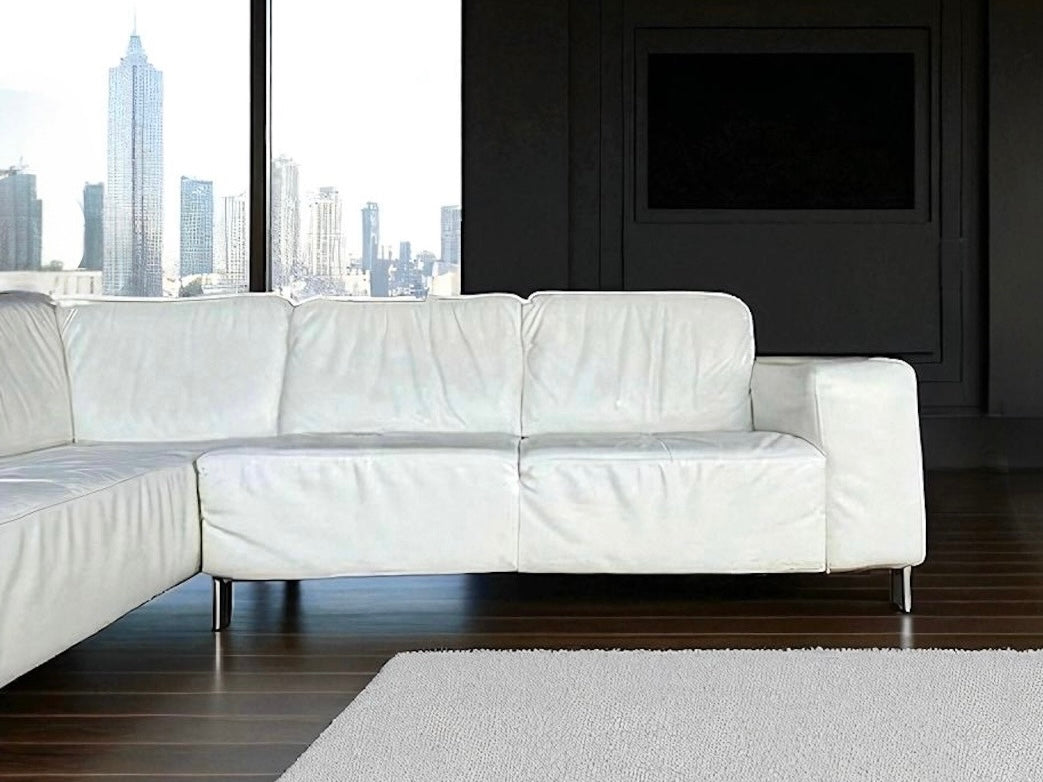 Modern Top Grain Leather Sectional
