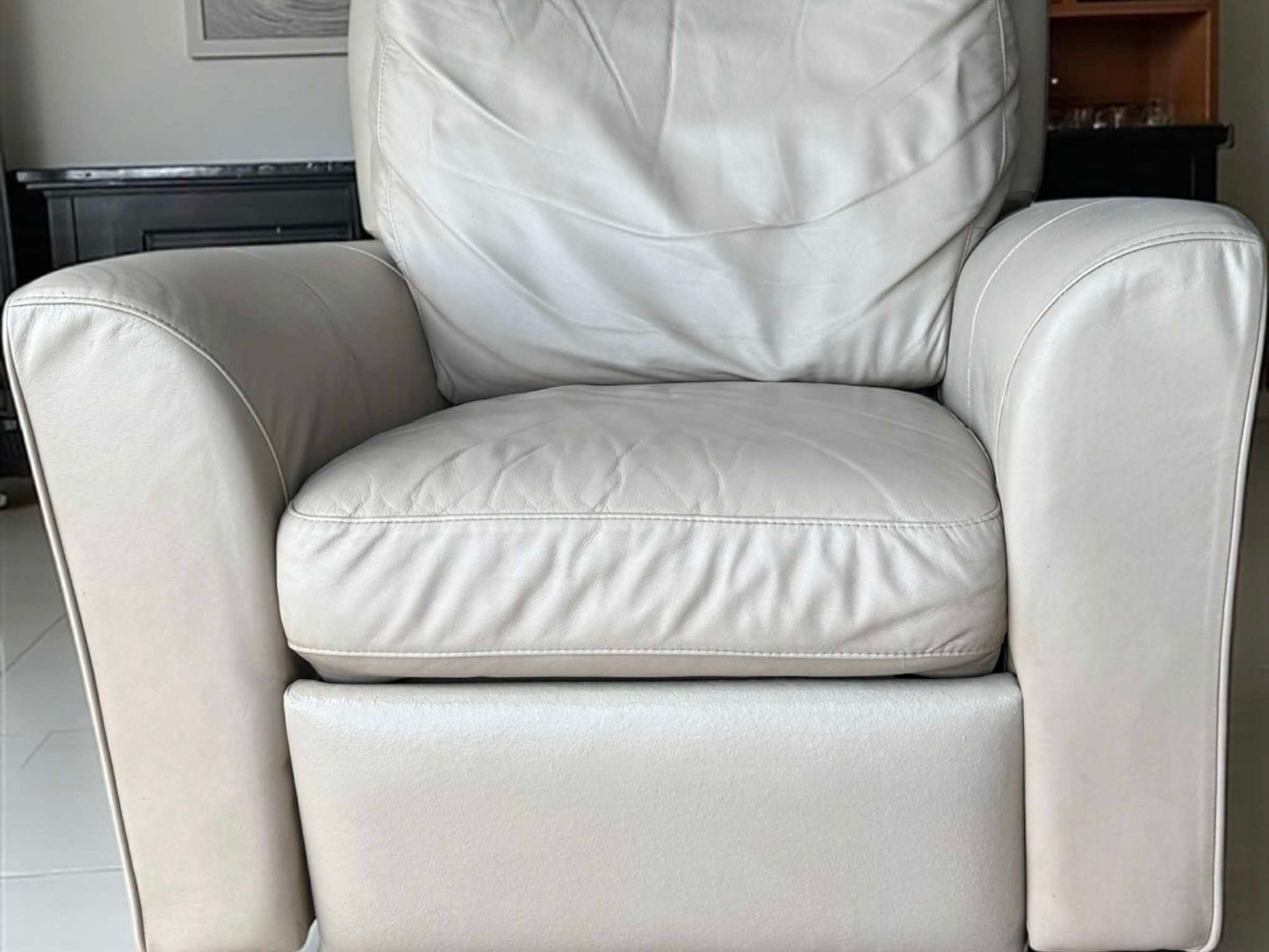 Genuine Leather Sofa and Recliner Chair