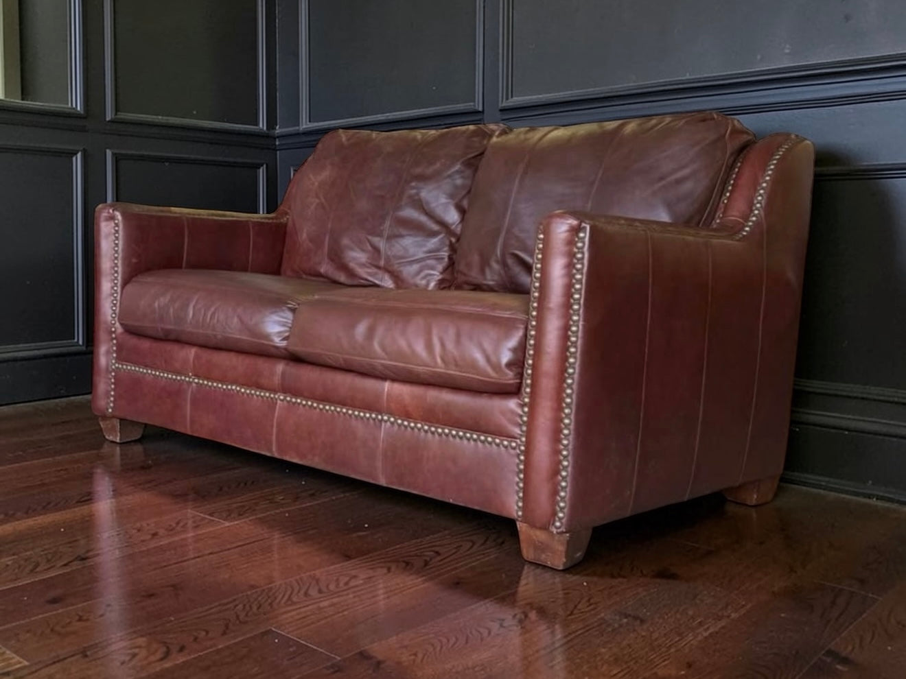 Rustic Leather Love Seat