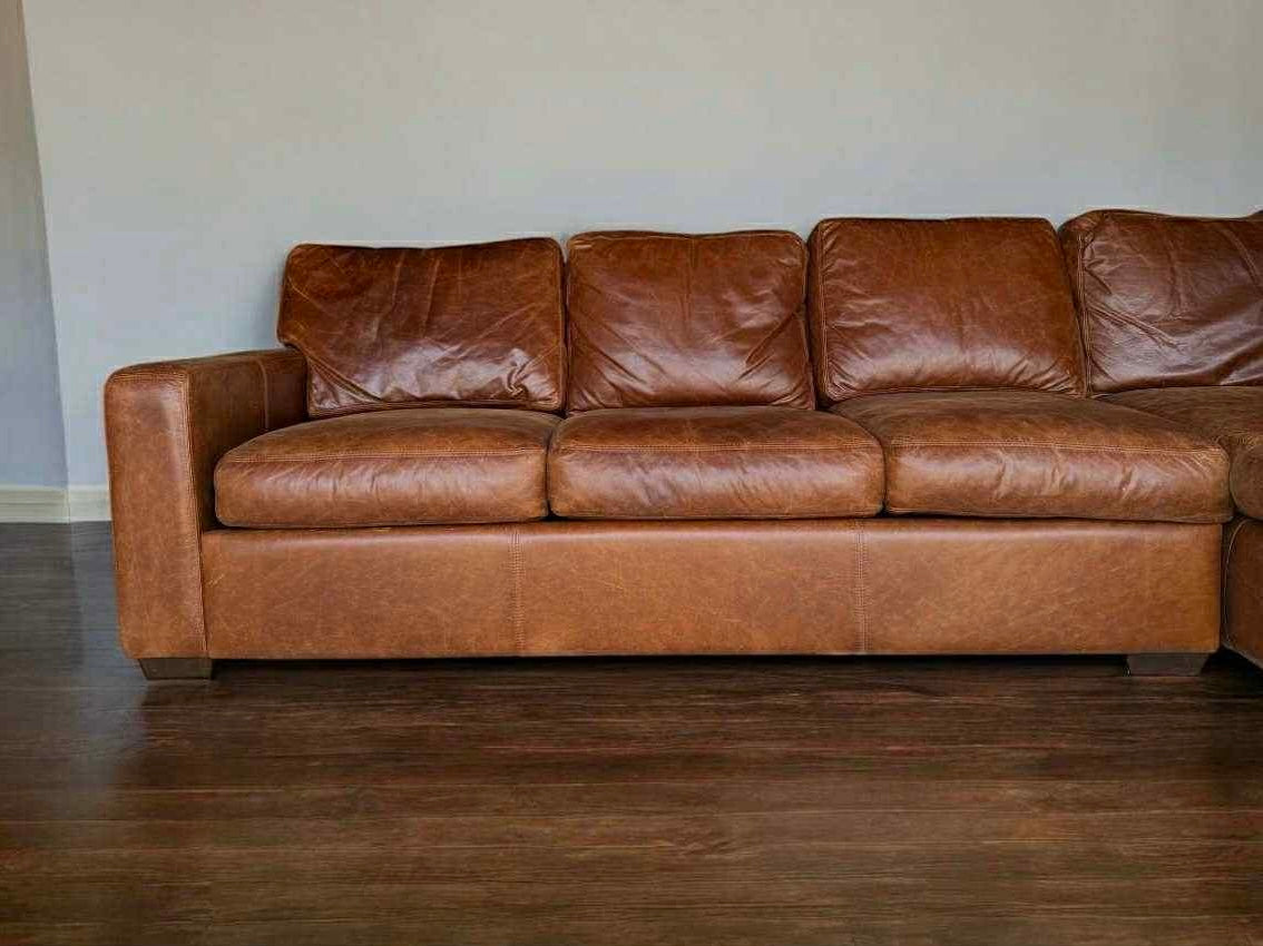 High End Full Grain Leather Sectional