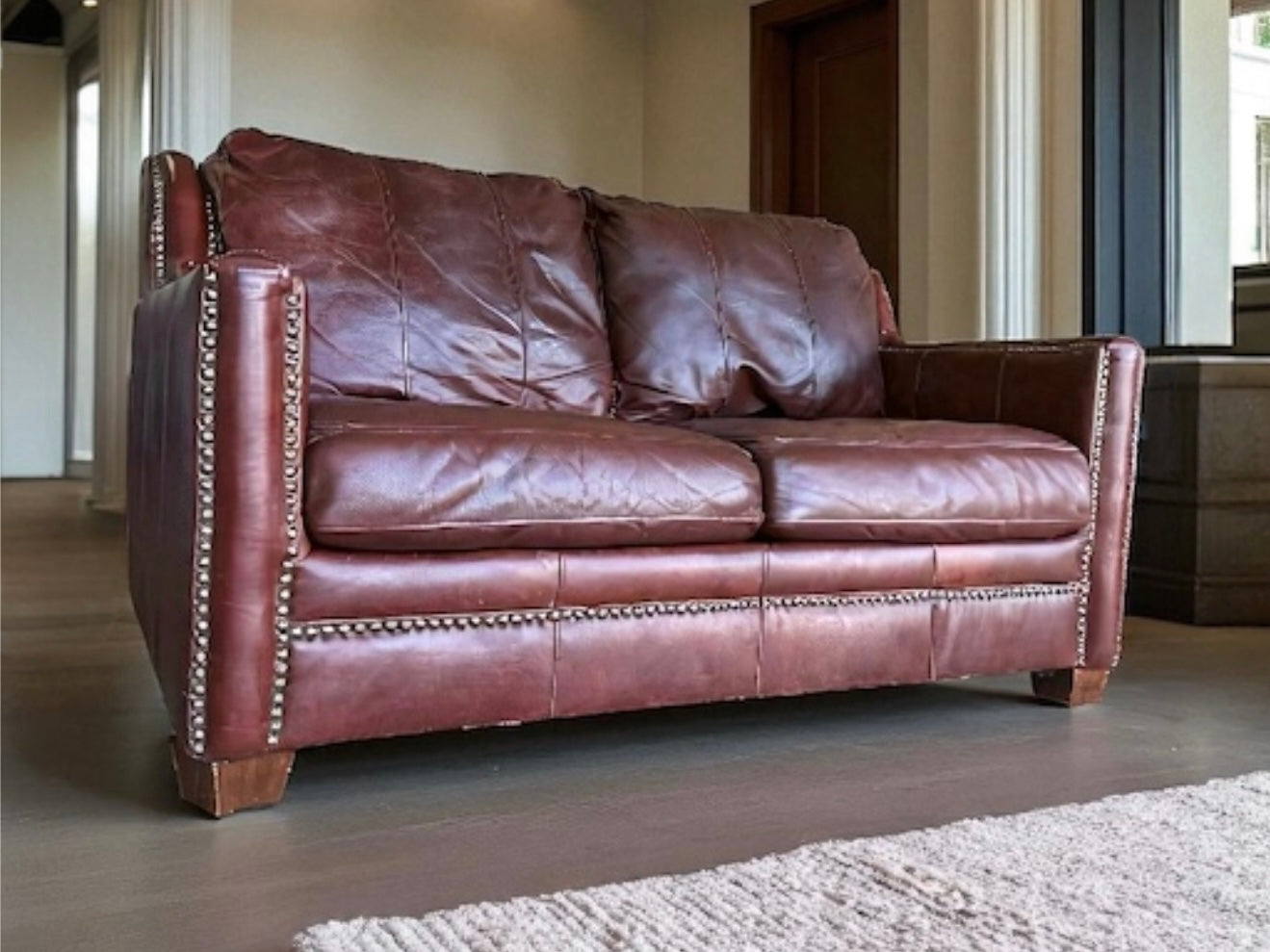 Full Grain Leather Love Seat