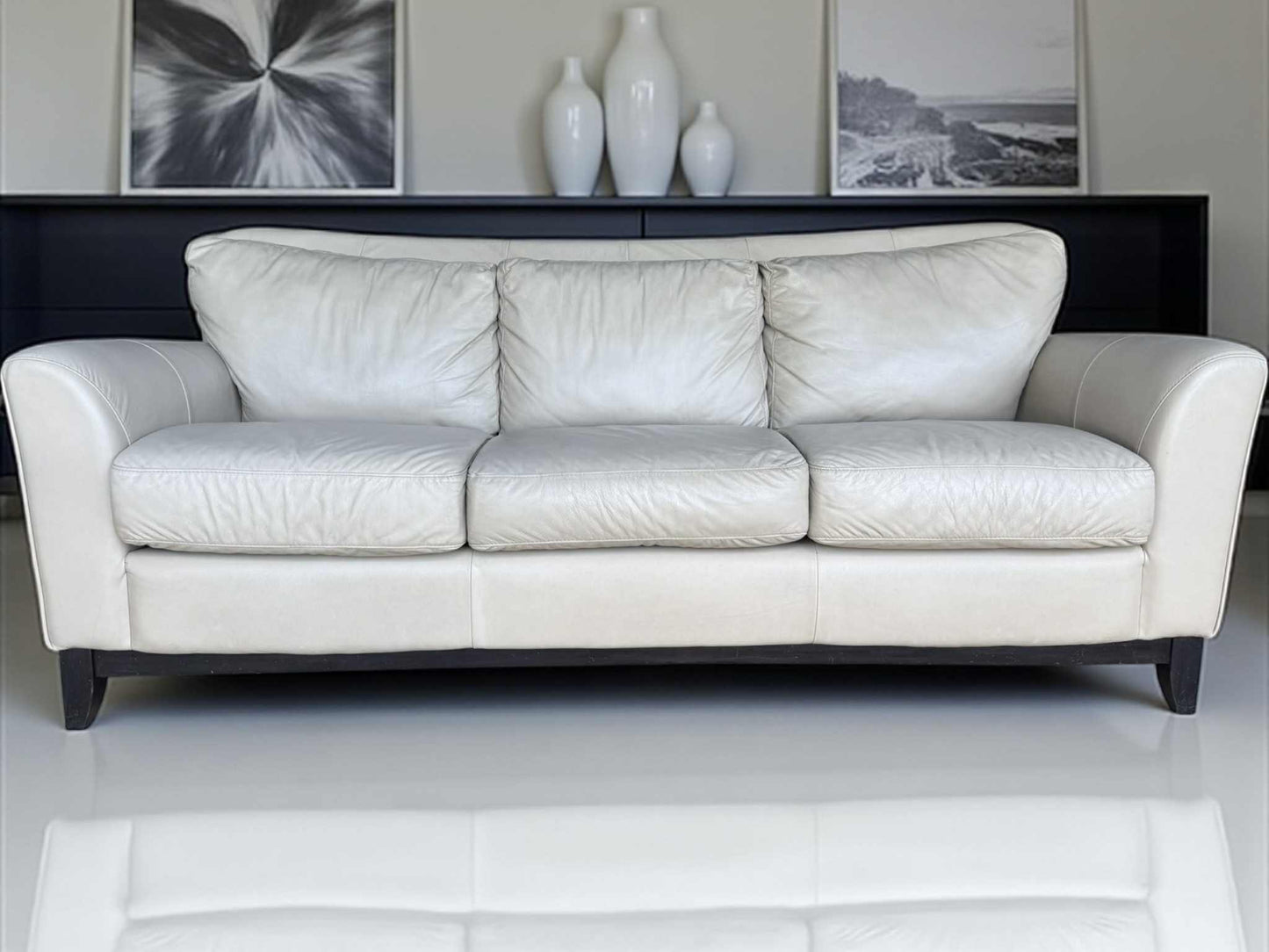 Genuine Leather Sofa and Recliner Chair