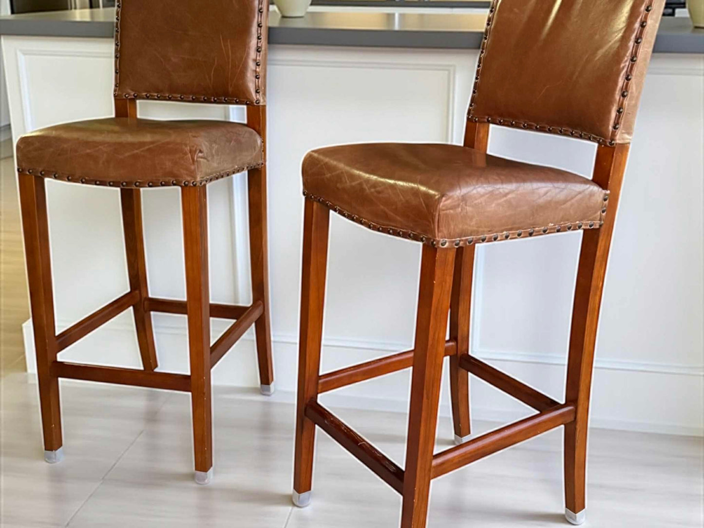 Full Grain Leather Barstools