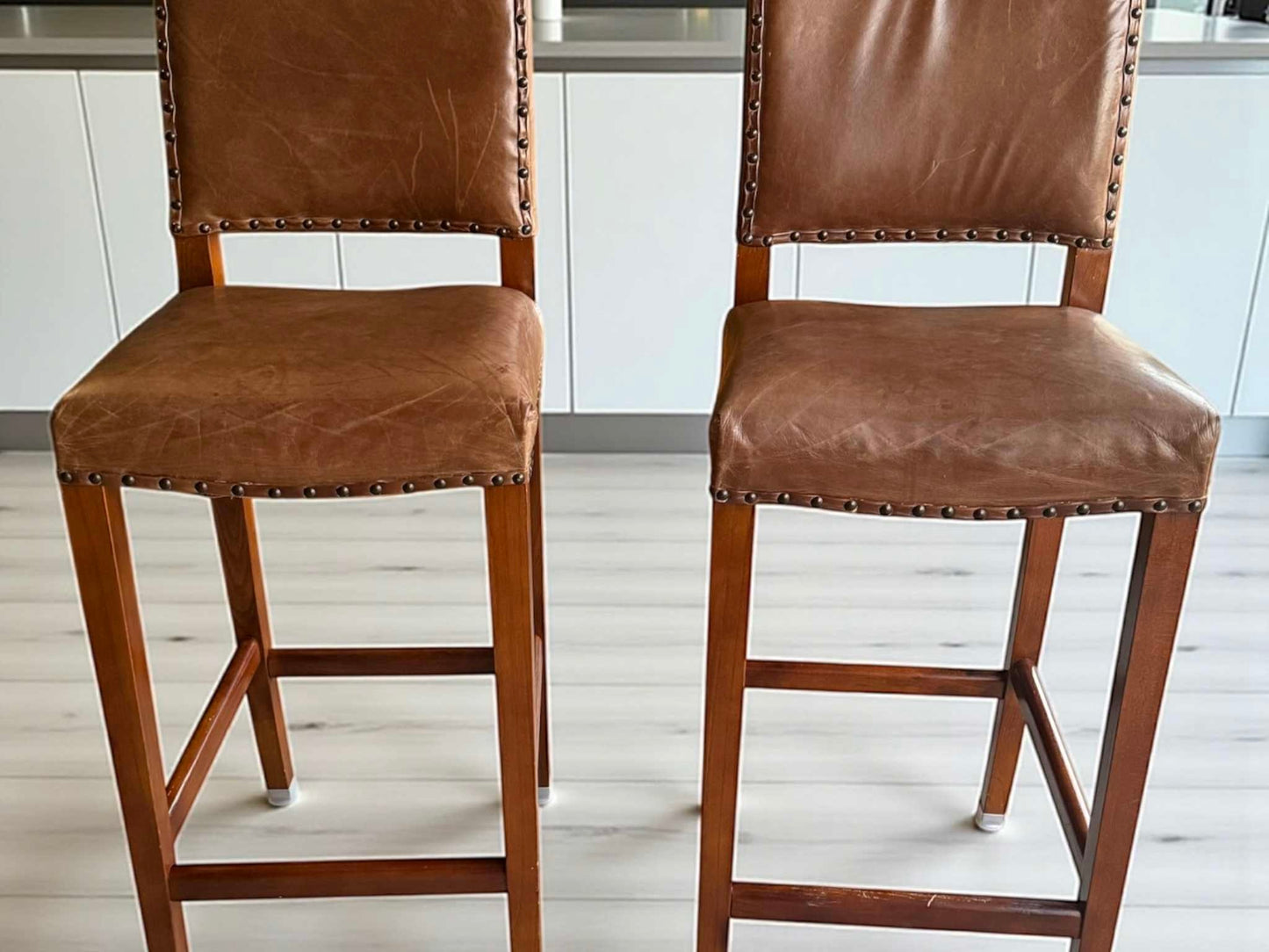 Full Grain Leather Barstools