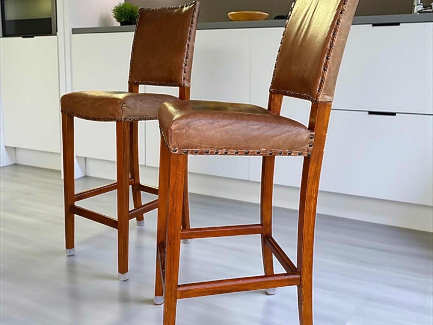 Full Grain Leather Barstools