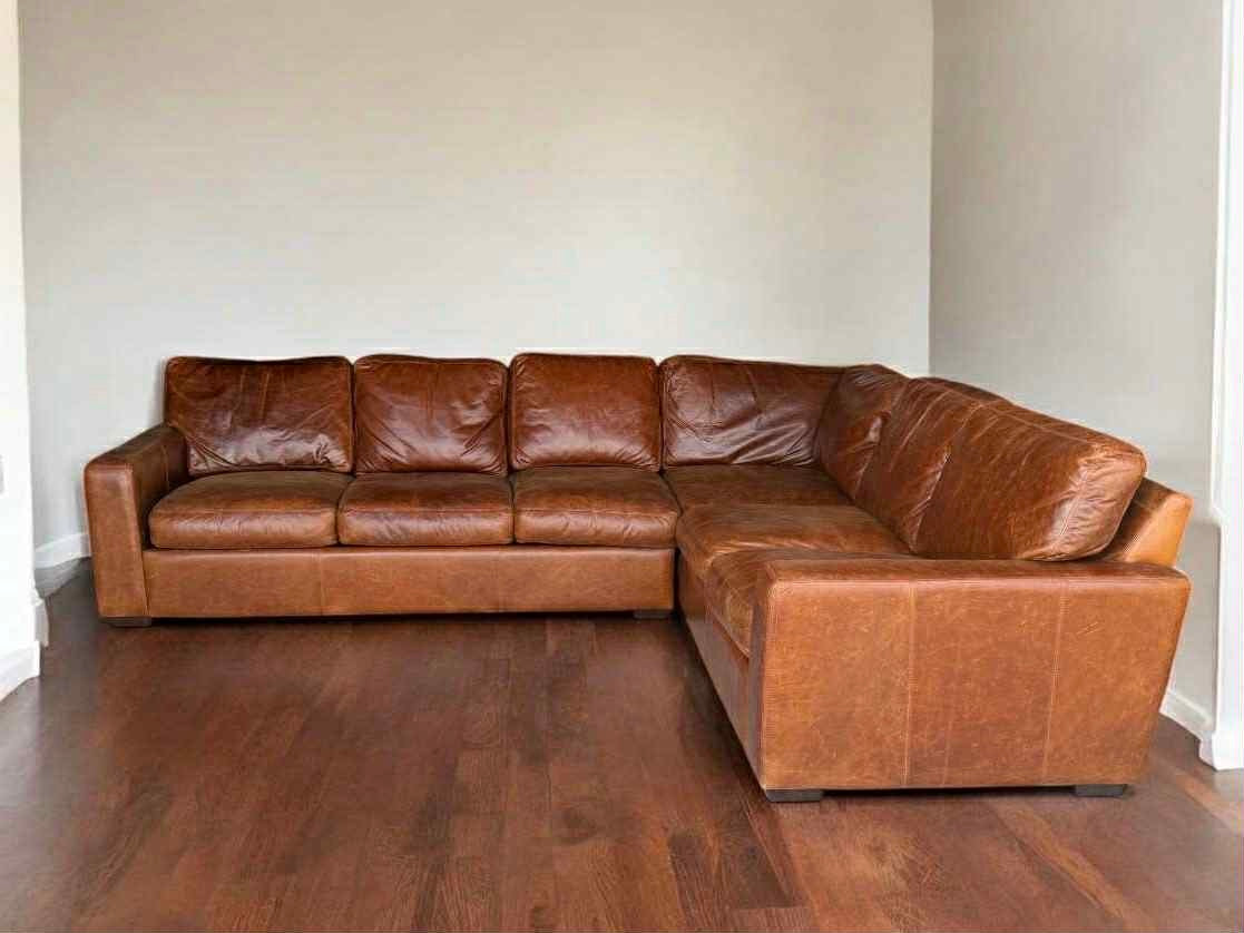 High End Full Grain Leather Sectional