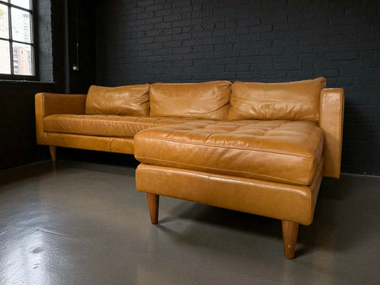 Article Semi-Aniline Leather Sectional