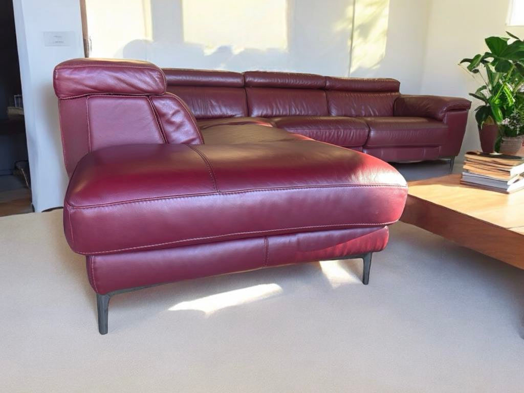 Modern Top Grain Leather Sectional