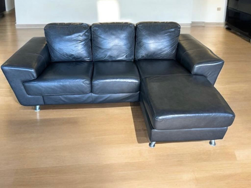 Canadian Made Top Grain Leather Sectional and Armchair