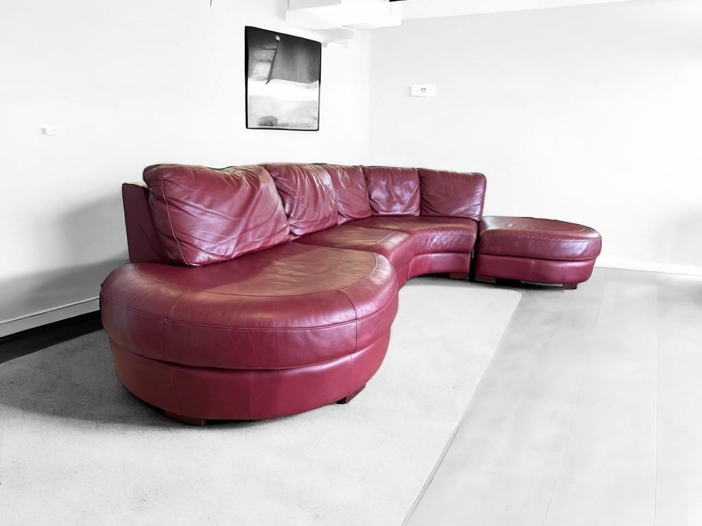 100% Genuine Leather Modern Sectional