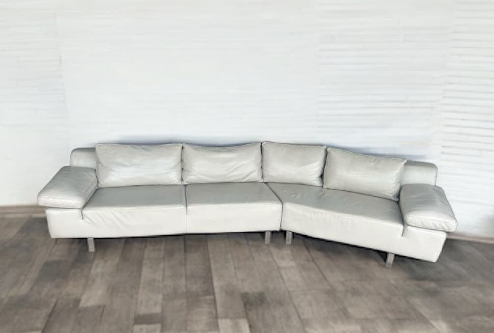 Modern Top Grain Leather Sectional