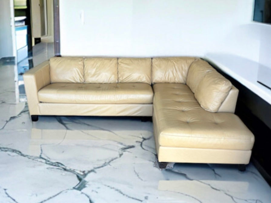 100% Top Grain Leather Sectional