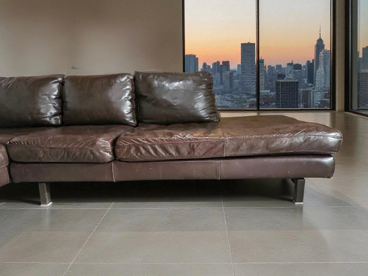 Natuzzi Italia Semi-Aniline Leather Sectional