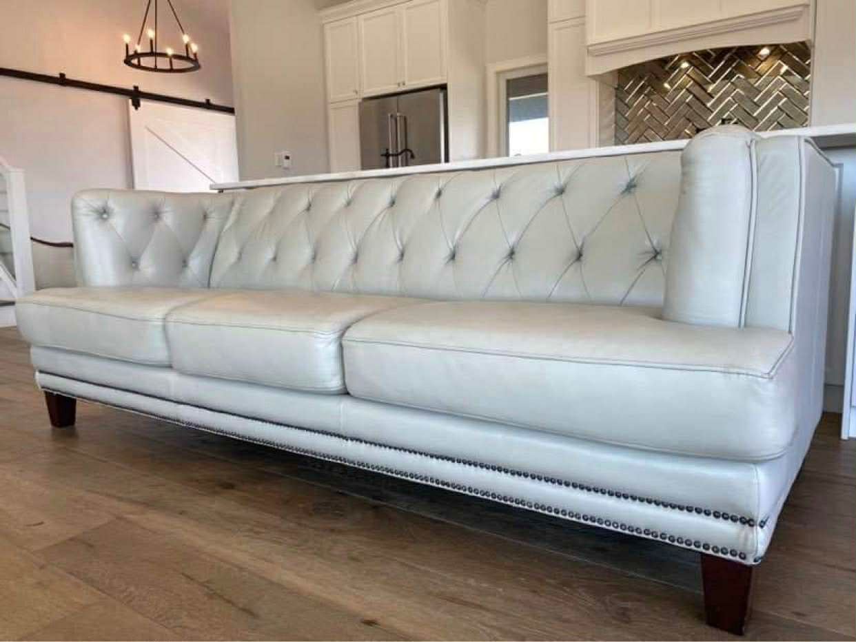 Contemporary Top Grain Leather Sofa and 2 Chairs