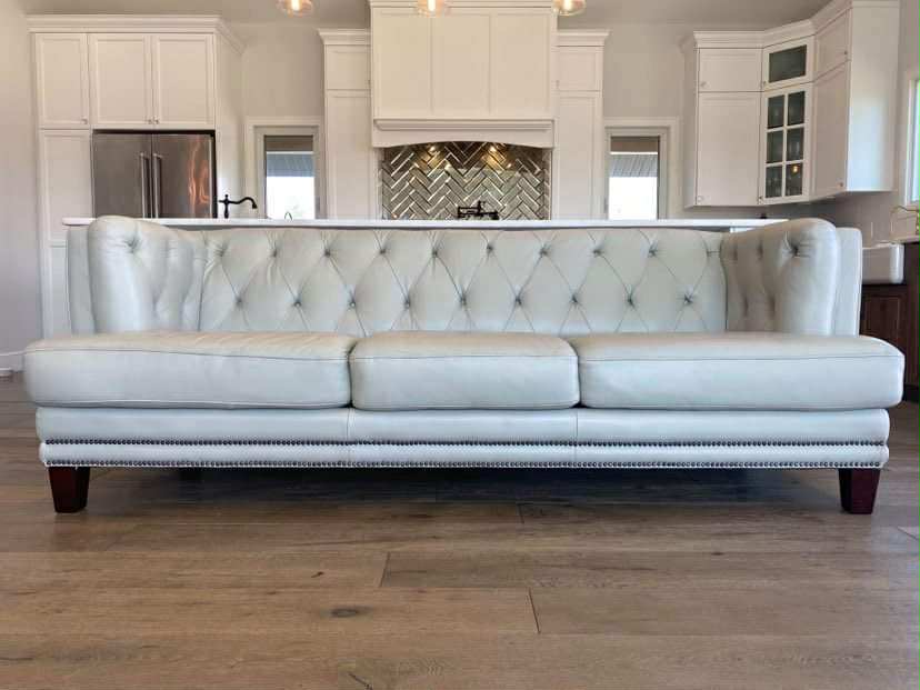 Contemporary Top Grain Leather Sofa and 2 Chairs