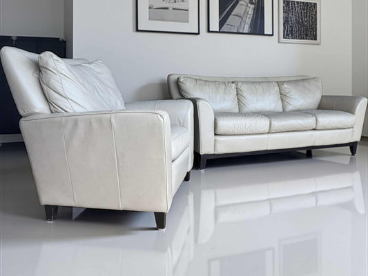 Genuine Leather Sofa and Recliner Chair