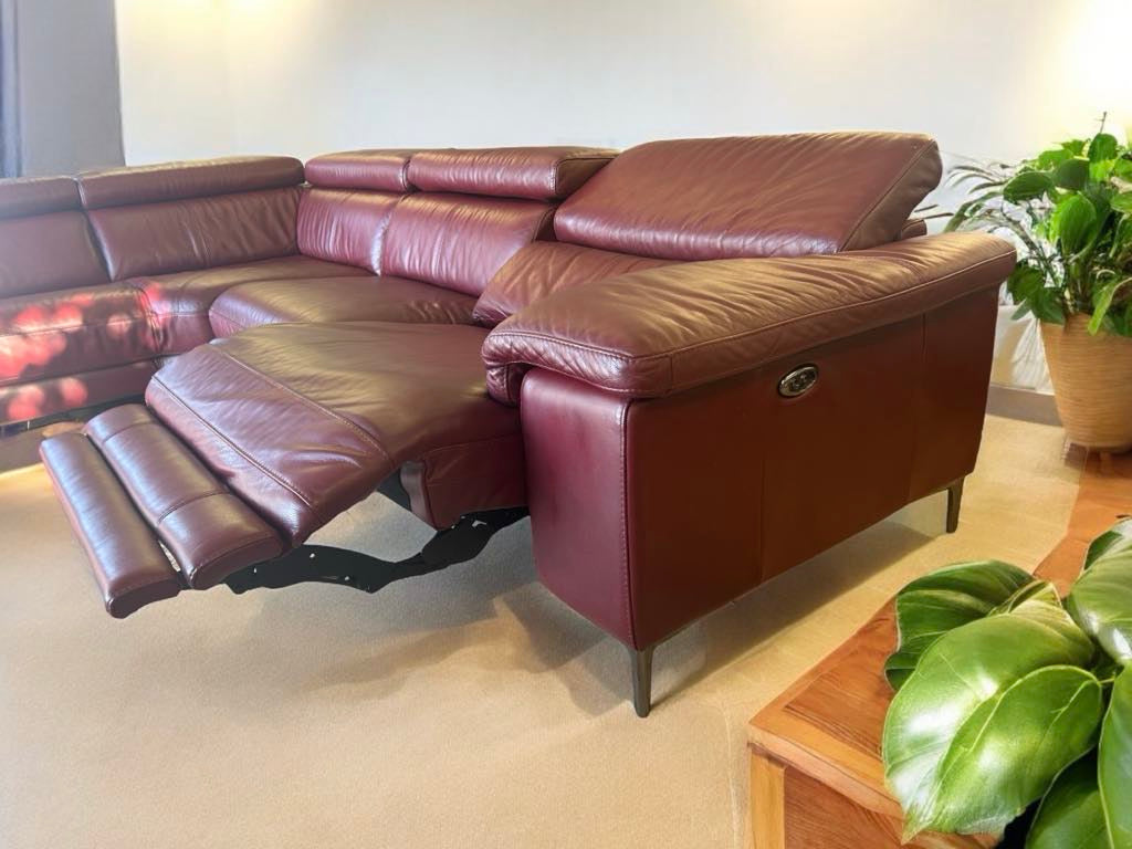 Modern Top Grain Leather Sectional