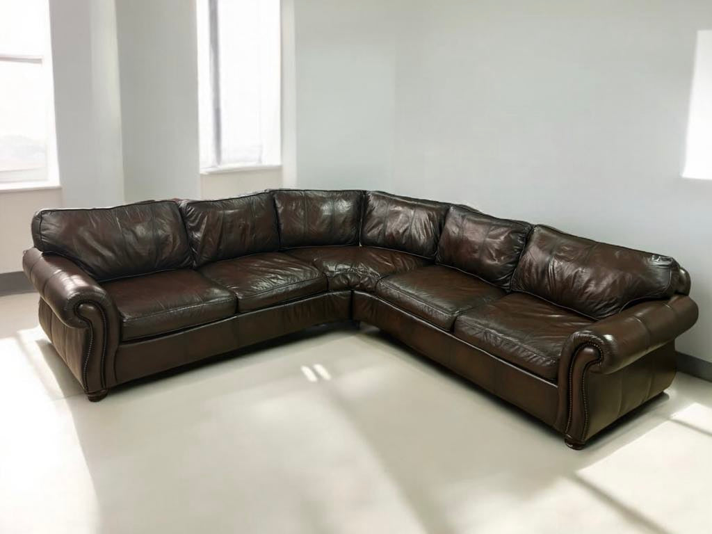 Bernhardt High-End Semi-Aniline Leather Sectional