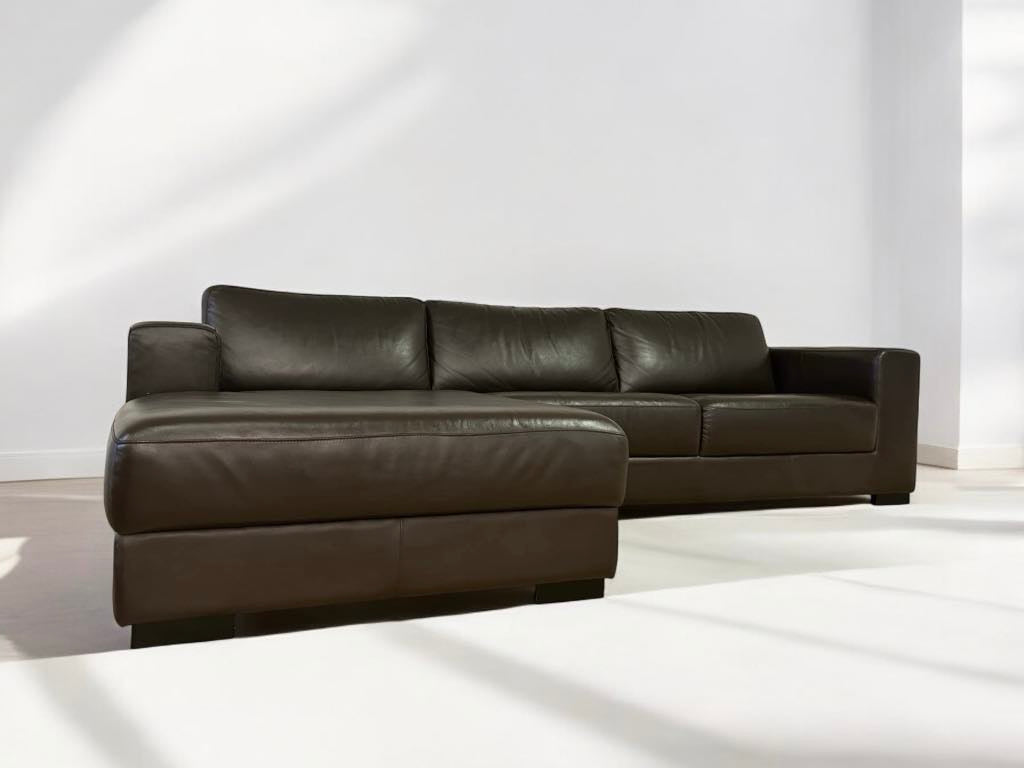 Revolve Genuine Leather Sofa/Chaise Sectional