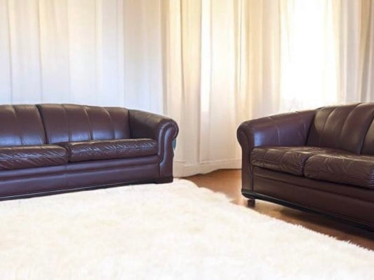 Genuine Leather Sofa and Love Seat