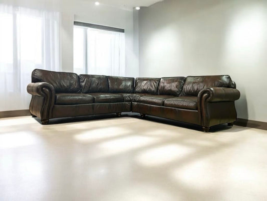 Bernhardt High-End Semi-Aniline Leather Sectional