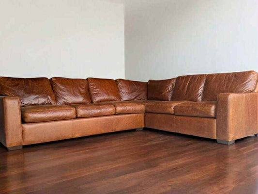 High End Full Grain Leather Sectional