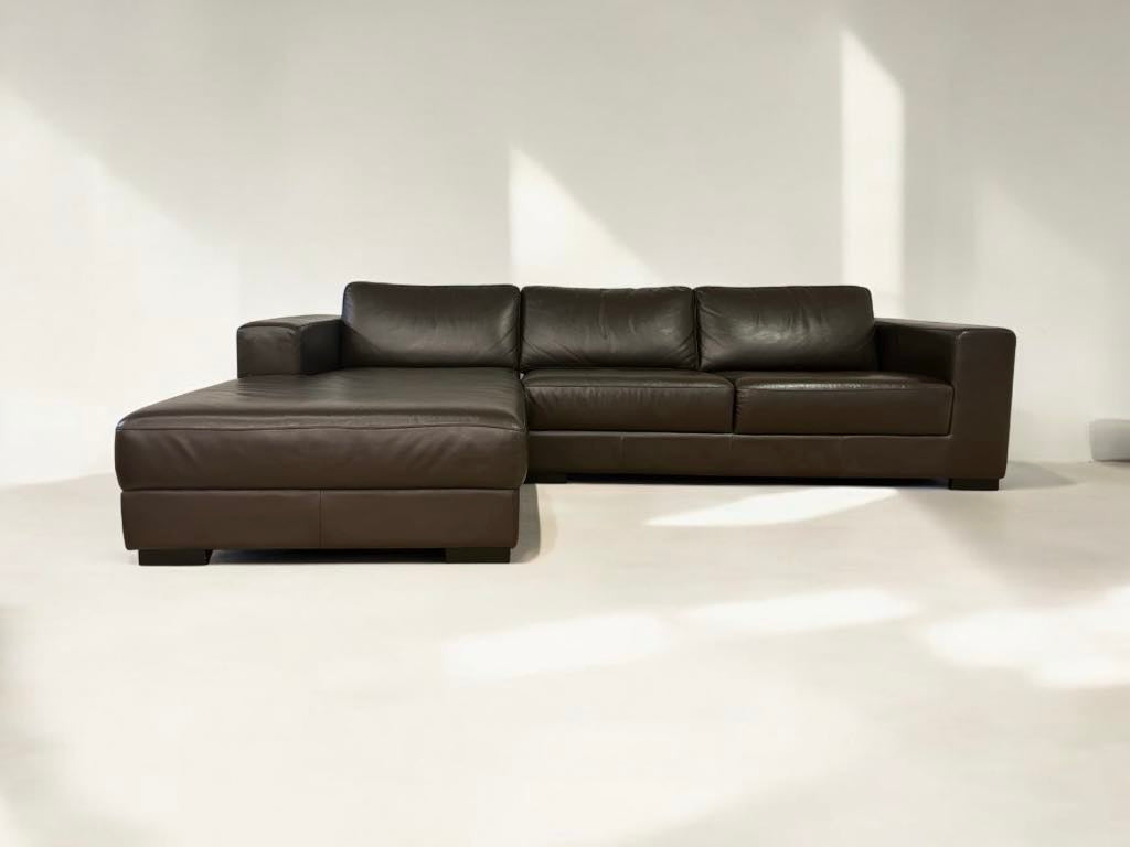 Revolve Genuine Leather Sofa/Chaise Sectional