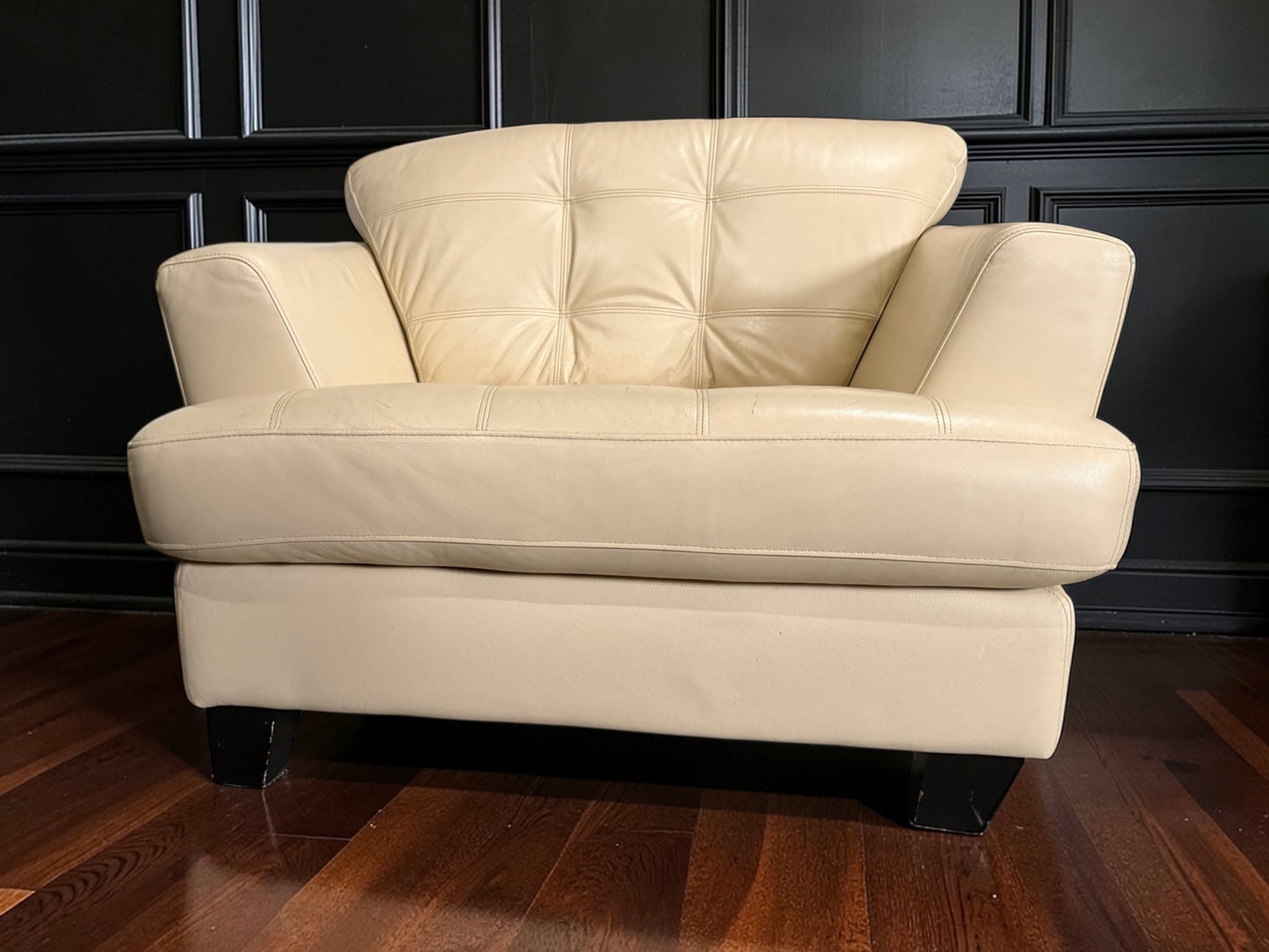 Genuine Leather Love Seat and Chair