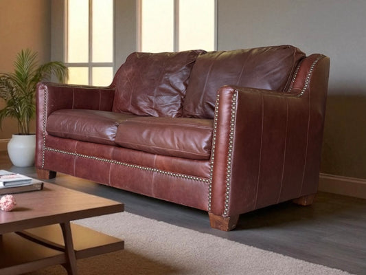 Full Grain Leather Love Seat