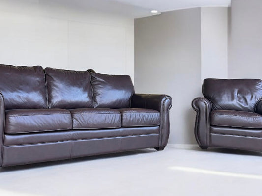 Genuine Leather Sofa and Armchair