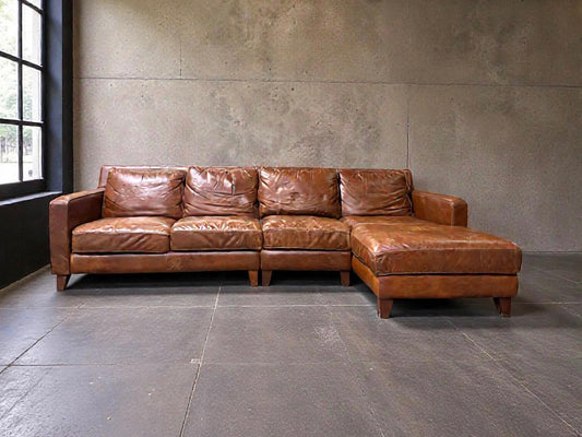 High End Full Grain Leather Sectional