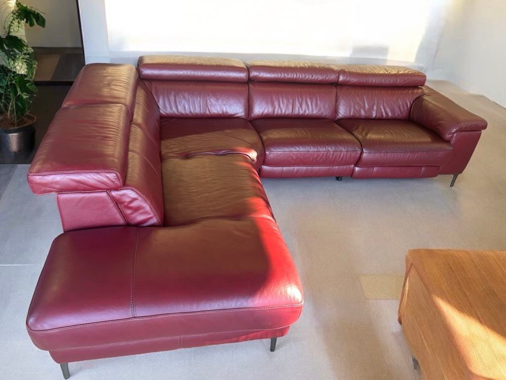 Modern Top Grain Leather Sectional