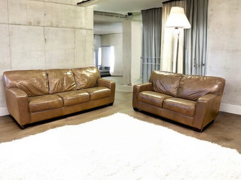 Top Grain Leather Sofa and Love Seat