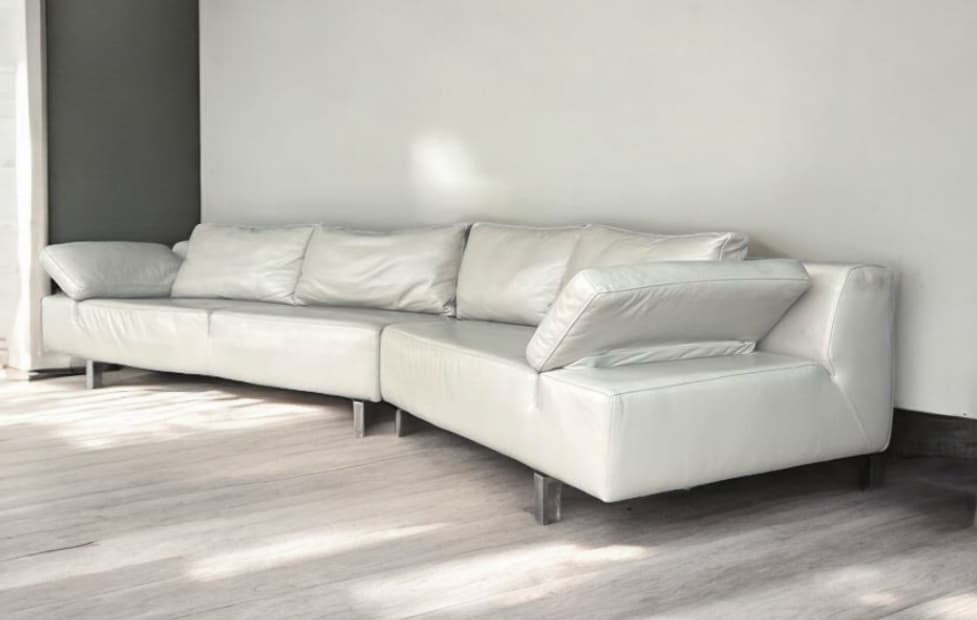 Modern Top Grain Leather Sectional