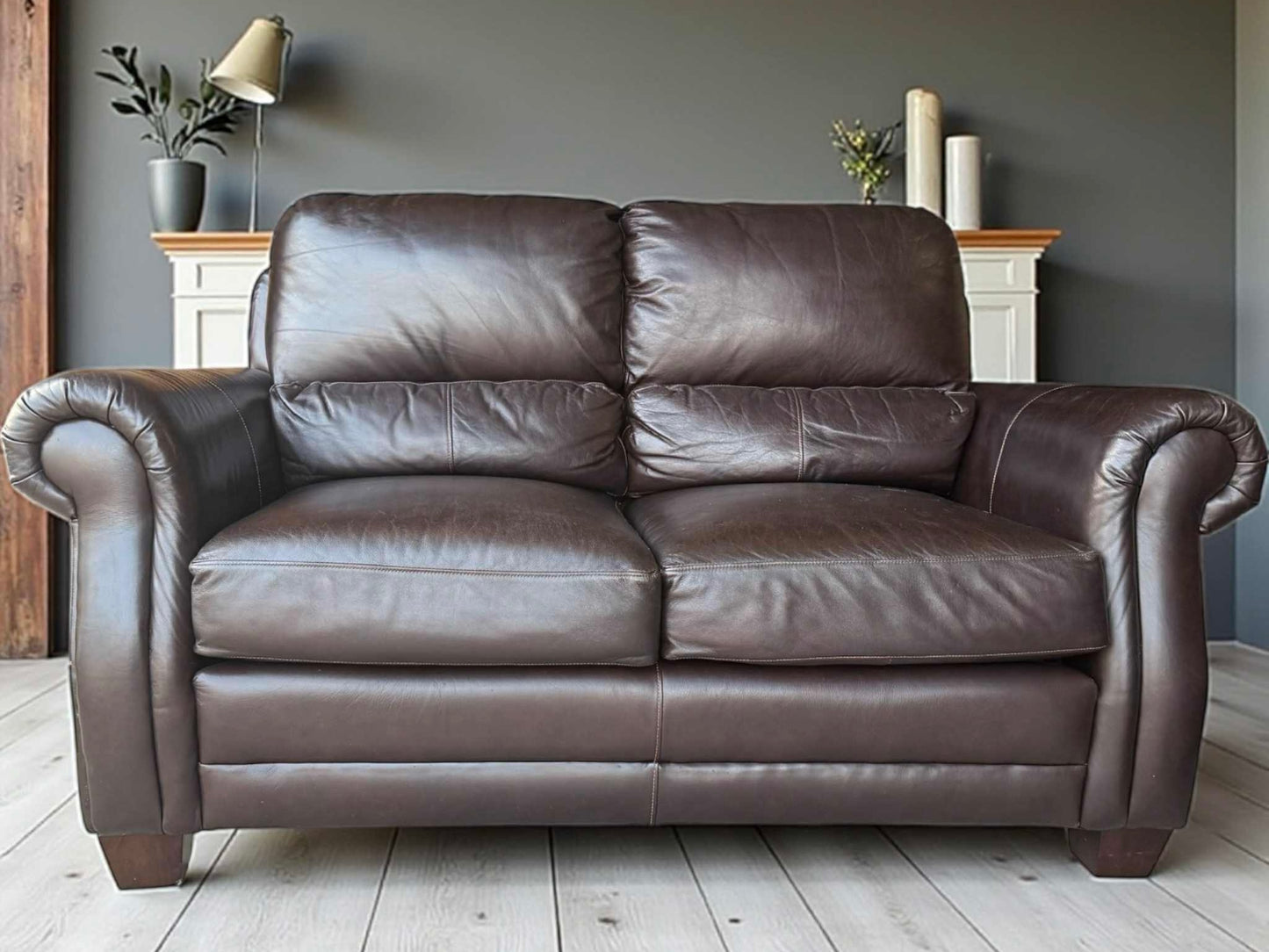 Genuine Leather Sofa and Love Seat