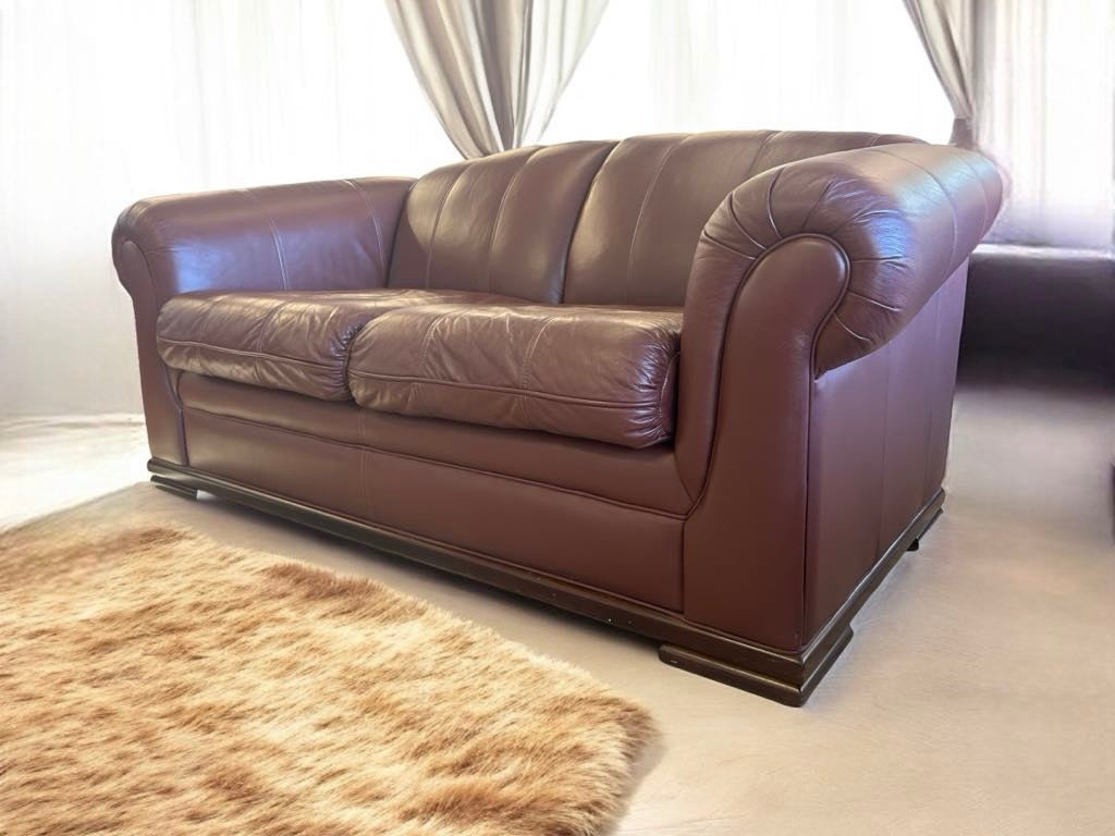 Genuine Leather Sofa and Love Seat