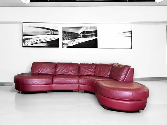 100% Genuine Leather Modern Sectional