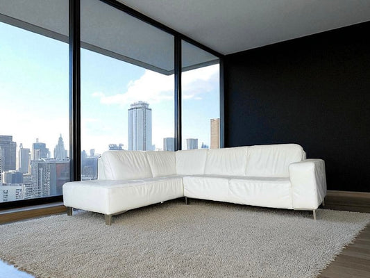 Modern Top Grain Leather Sectional