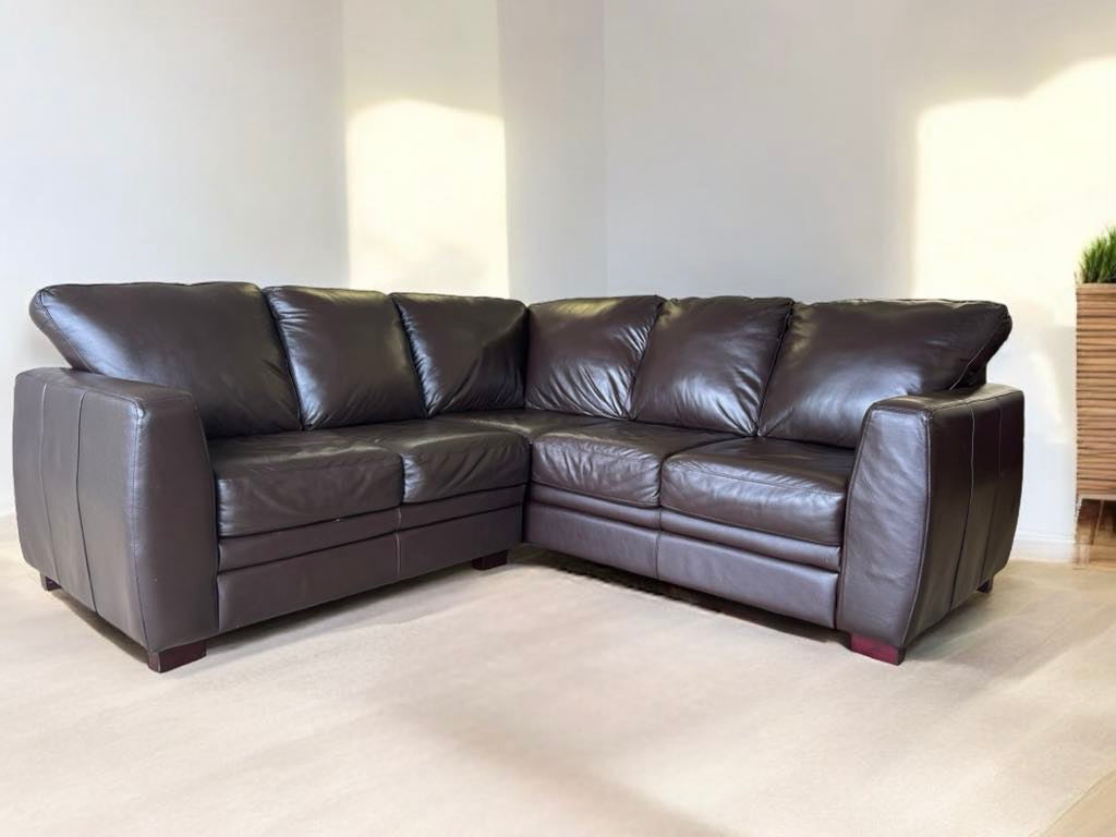 Top Grain Leather Sectional with Ottoman