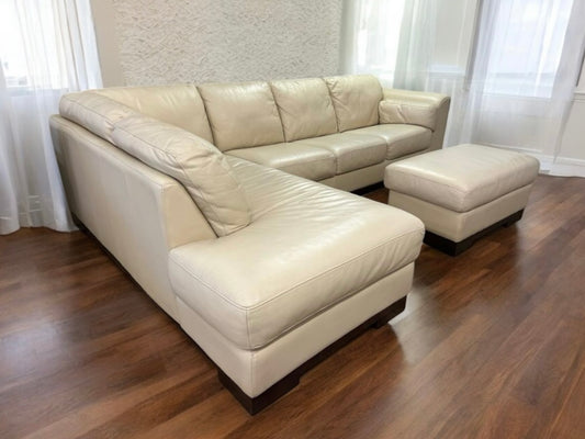 Nordesign Top Grain Leather Sectional and Ottoman