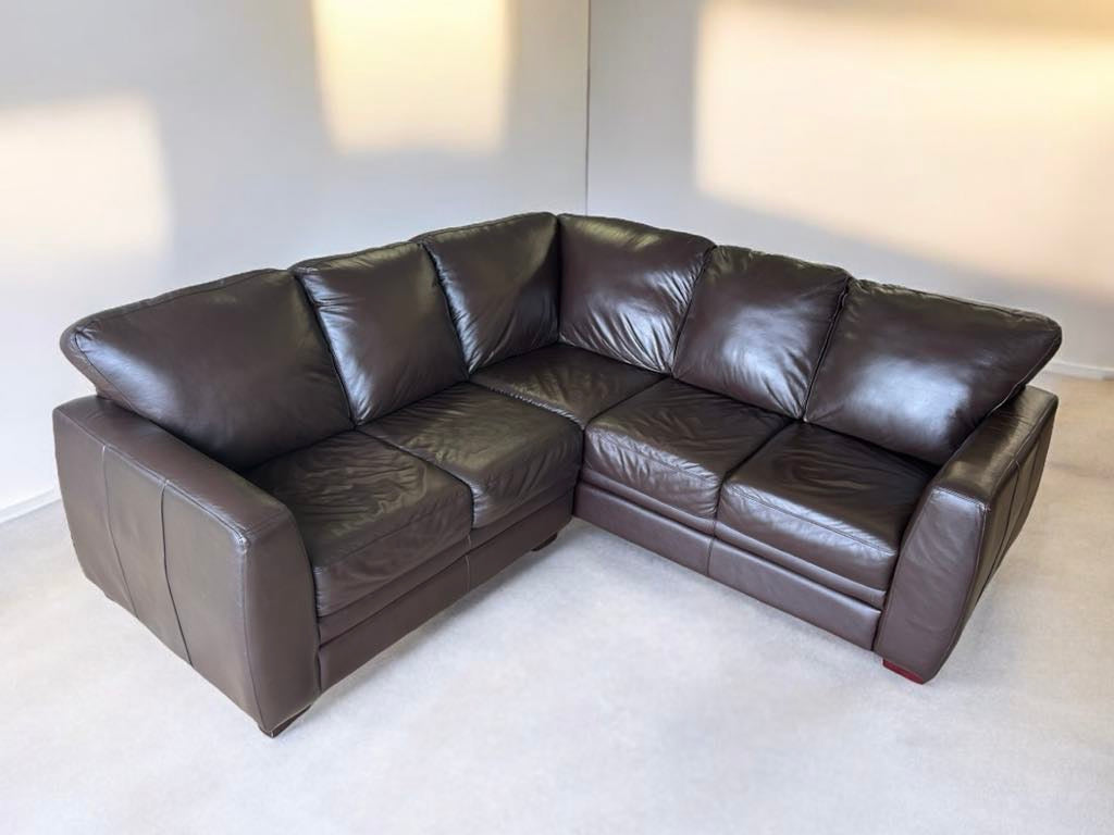 Top Grain Leather Sectional with Ottoman