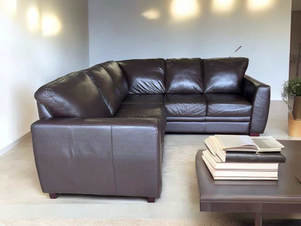 Top Grain Leather Sectional with Ottoman