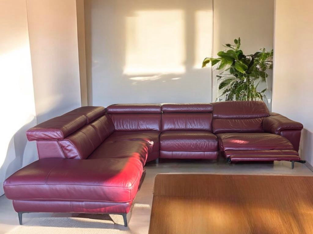 Modern Top Grain Leather Sectional