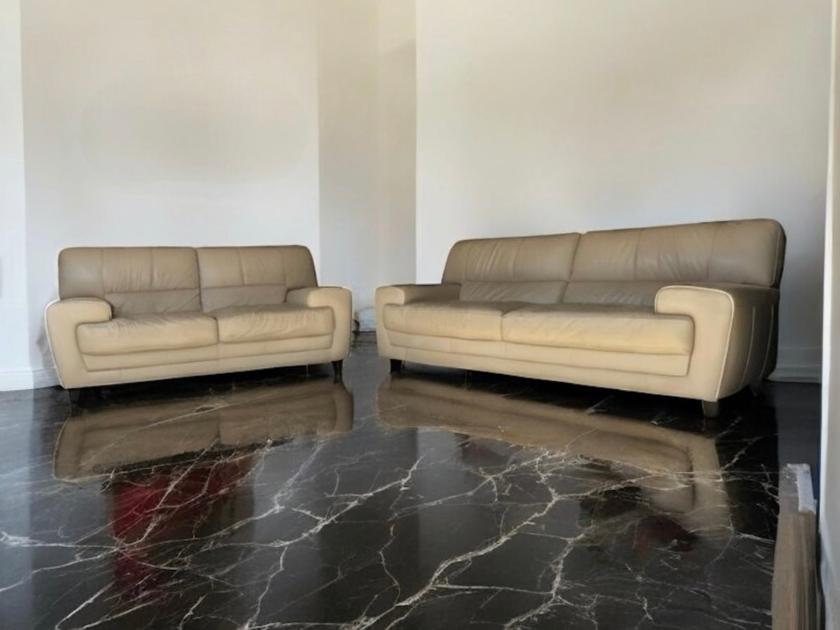 Top Grain Leather Sofa and Love Seat