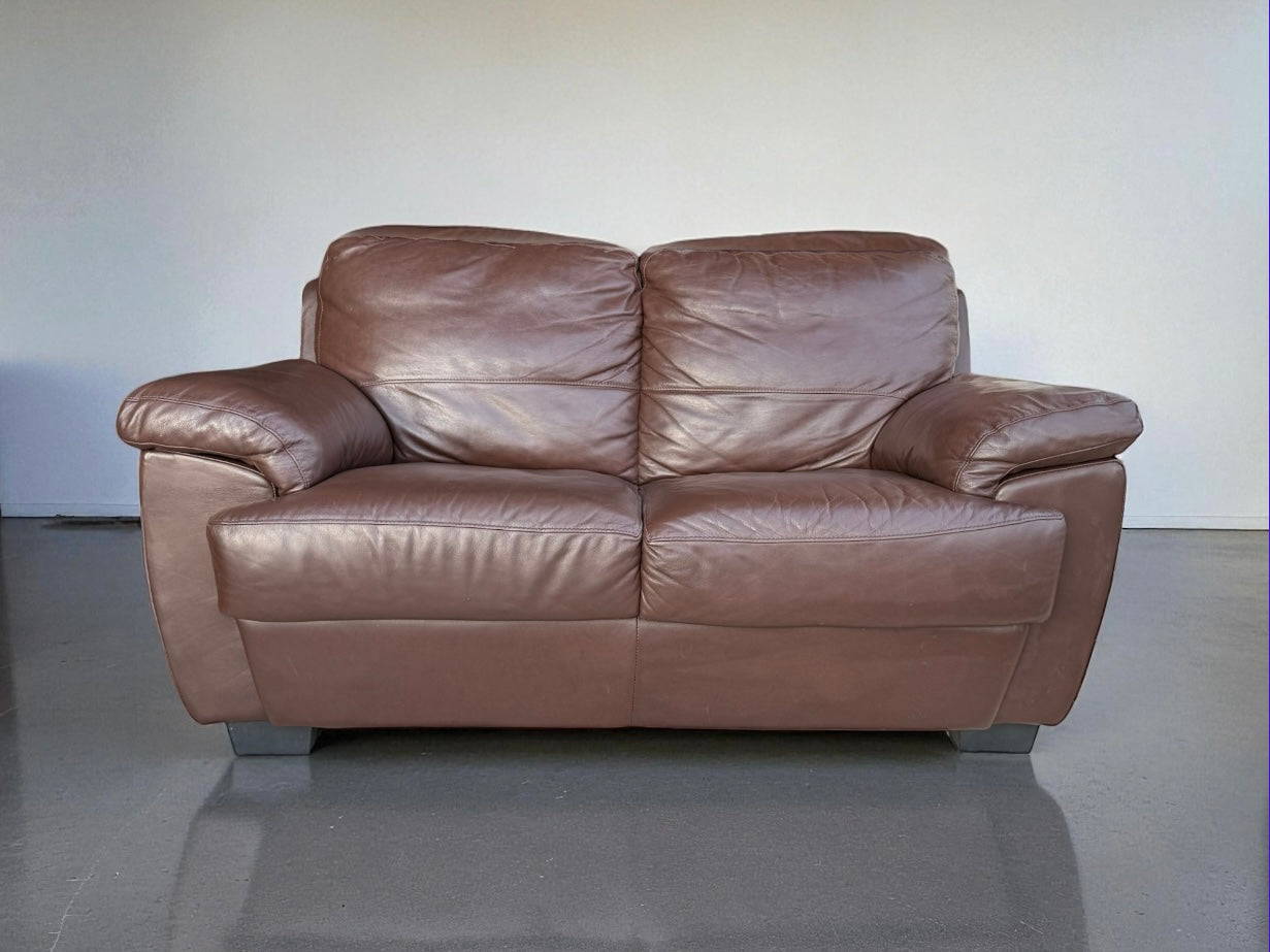 Genuine Leather Sofa and Love Seat