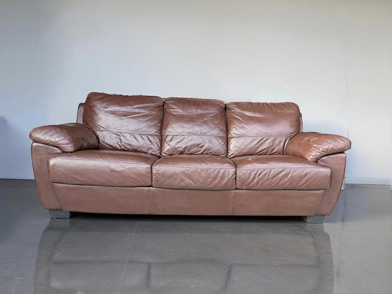 Genuine Leather Sofa and Love Seat