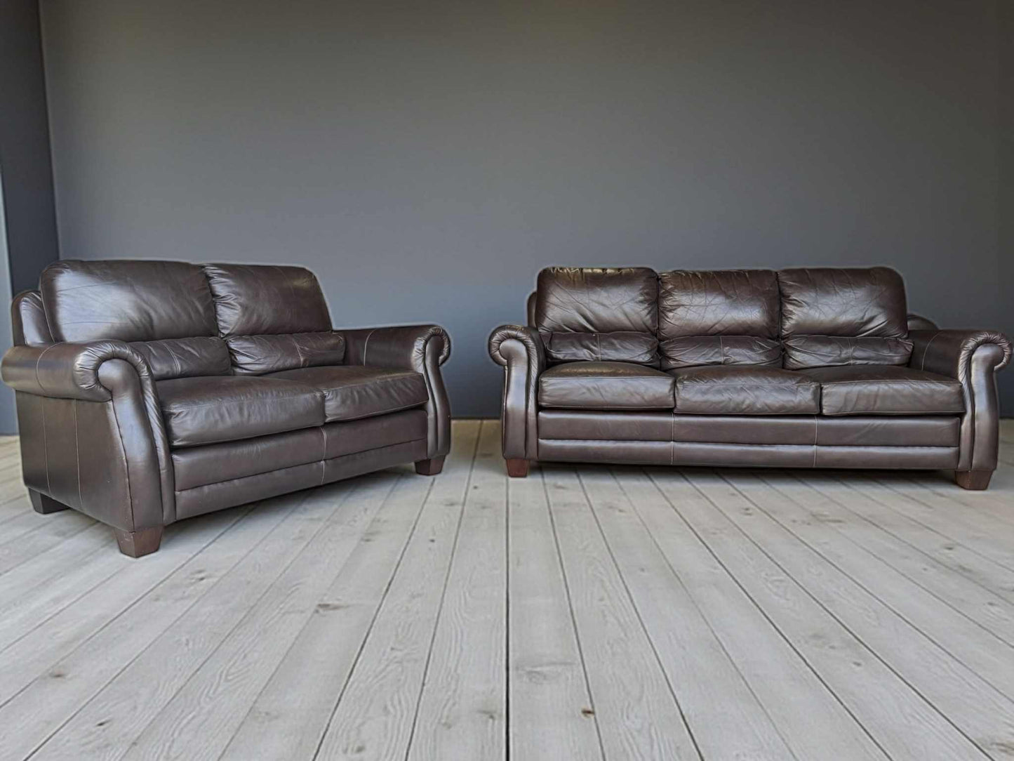 Genuine Leather Sofa and Love Seat