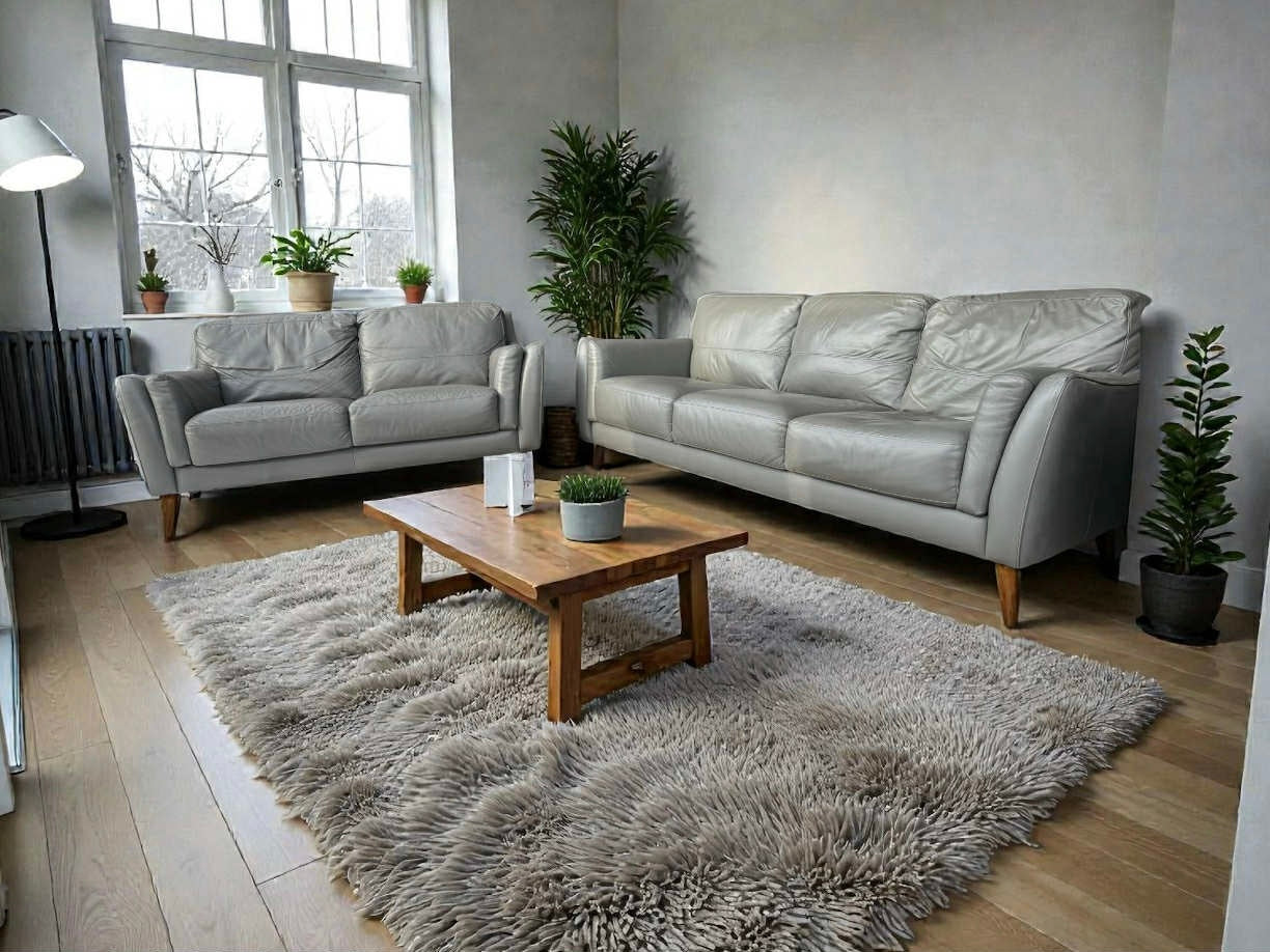 Italian Leather Sofa and Love Seat